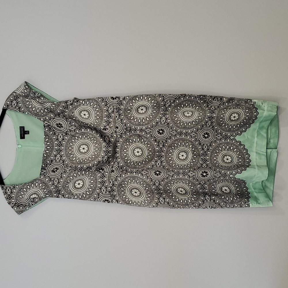 The Limited Black White Mint Green Patterned Dress Size 8 NWOT